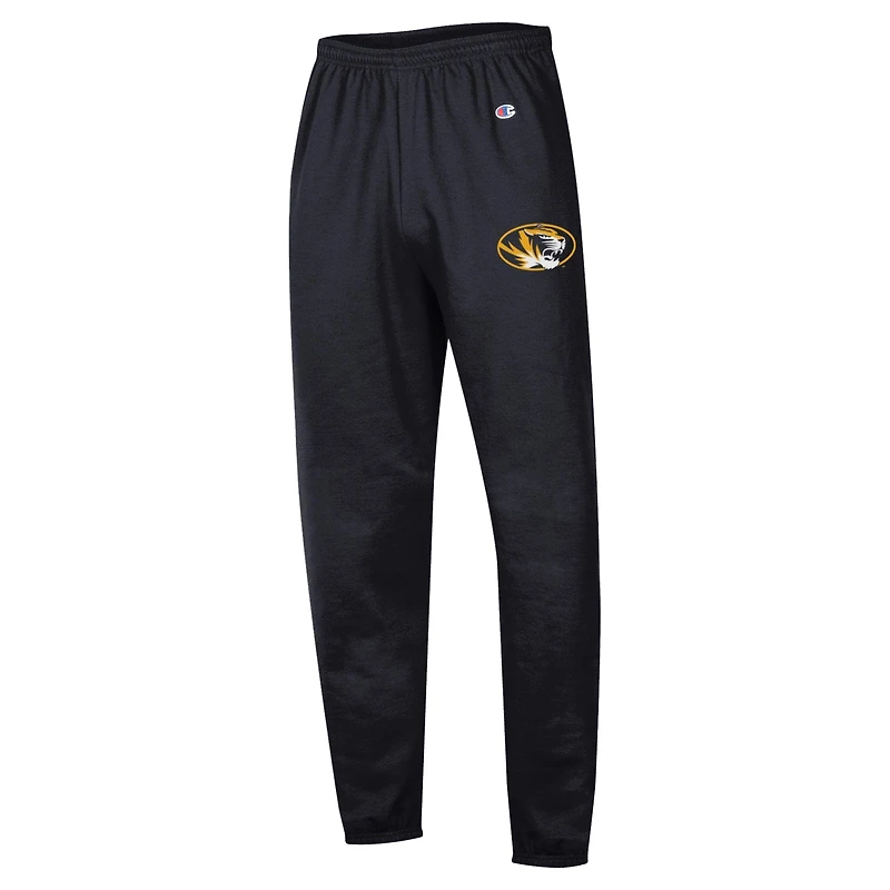 Pantalon de survêtement Champion noir Missouri Tigers Powerblend en molleton à bande pour homme