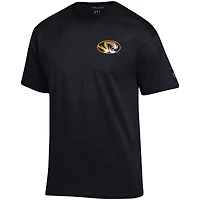 T-shirt noir Champion pour hommes Tigers du Missouri Stack 2-Hit