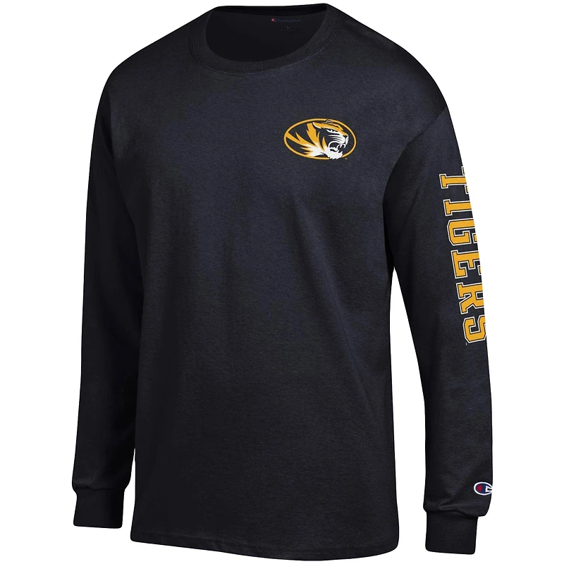 T-shirt à manches longues Champion Missouri Tigers Team Stack noir pour homme