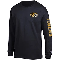 T-shirt à manches longues Champion Missouri Tigers Team Stack noir pour homme