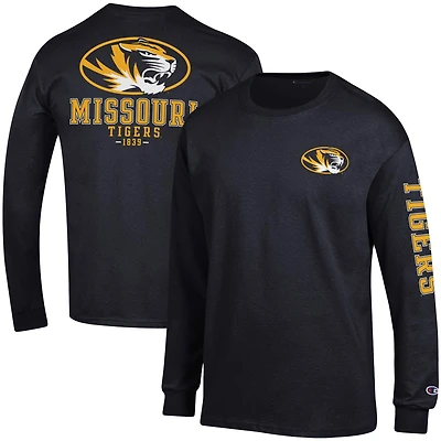 T-shirt à manches longues Champion Missouri Tigers Team Stack noir pour homme