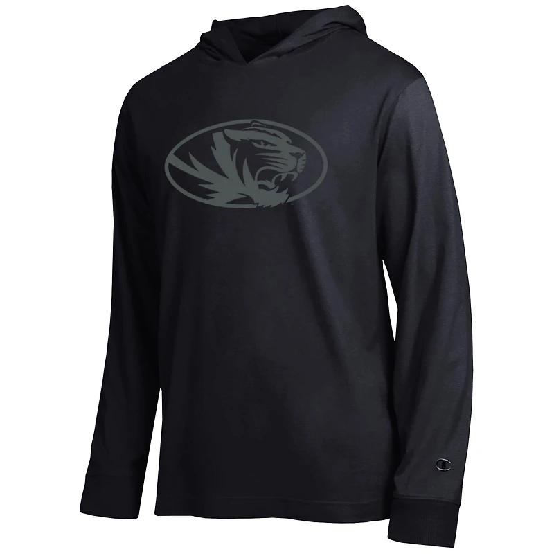Men's Champion  Black Missouri Tigers Tonal All-Star Long Sleeve Hooded T-Shirt