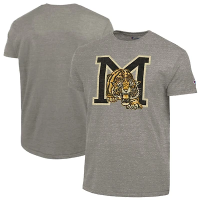 Men's Champion  Charcoal Missouri Tigers Vintage Triumph Tri-Blend T-Shirt