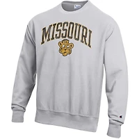Sweat-shirt ras du cou gris Champion pour homme, motif arches vieillies, logo invers