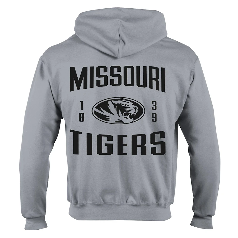 Men's Champion  Gray Missouri Tigers Varsity Powerblend Full-Zip Fleece Hoodie