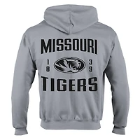 Men's Champion  Gray Missouri Tigers Varsity Powerblend Full-Zip Fleece Hoodie