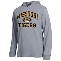 T-shirt à capuche manches longues Champion pour homme, gris chiné, Missouri Tigers High Motor All-Star