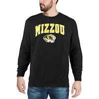 Men's Colosseum Black Missouri Tigers Arch & Logo Crew Neck Sweatshirt