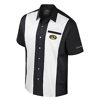 Chemise boutonnée noire pour homme, motif Missouri Tigers Strike Bowling
