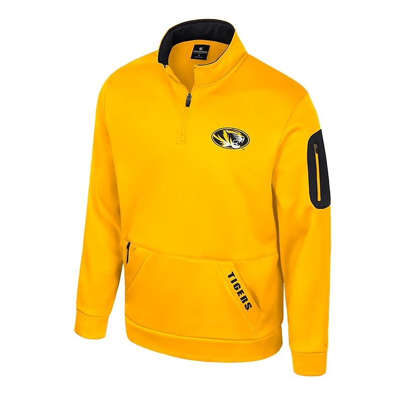 Men's Colosseum Gold Missouri Tigers Mainframe Quarter-Zip Fleece Jacket