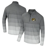 Coupe-vent à glissière quart de zip en maille rayée IA Colosseum Gray Missouri Tigers pour hommes