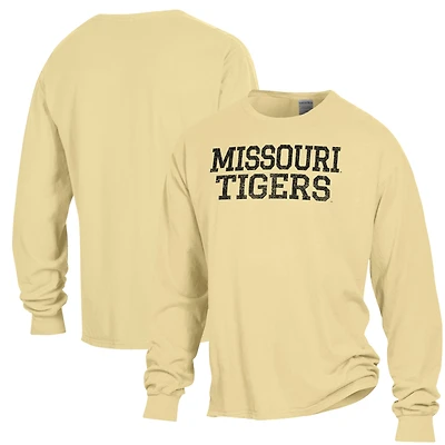 Men's ComfortWash Gold Missouri Tigers Garment Dyed Long Sleeve T-Shirt