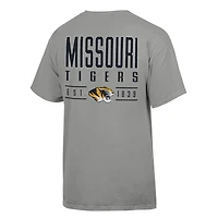 T-shirt gris ComfortWash pour homme, motif Big Name des Missouri Tigers