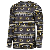 Men's Concepts Sport Black Missouri Tigers Swivel Long Sleeve Top & Pants Sleep Set
