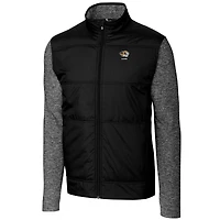 Coupe-vent matelassé hybride Stealth entièrement zippé pour homme, noir, avec logo des anciens Missouri Tigers, Cutter & Buck