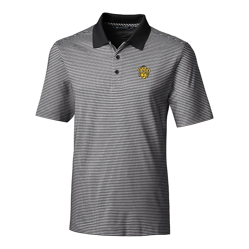 Polo extensible à rayures ton sur Forge pour homme Cutter & Buck Black Missouri Tigers, grandes tailles