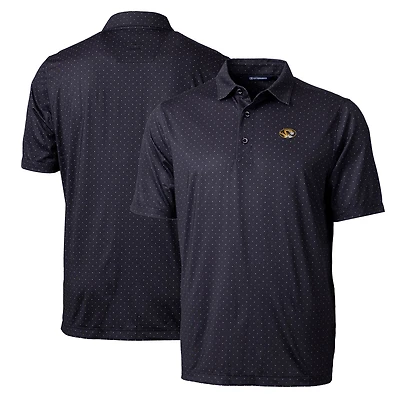 Men's Cutter & Buck Black Missouri Tigers Big Tall Pike Double Dot Print Stretch Polo