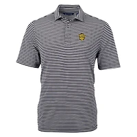 Men's Cutter & Buck Black Missouri Tigers Big Tall Team Logo Virtue Eco Pique Stripe Recycled Polo