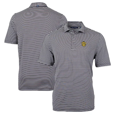 Men's Cutter & Buck Black Missouri Tigers Big Tall Team Logo Virtue Eco Pique Stripe Recycled Polo
