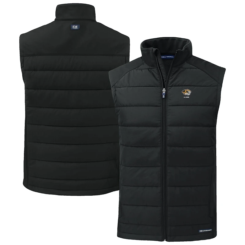 Gilet zippé intégral Cutter & Buck Black Missouri Tigers Evoke pour homme