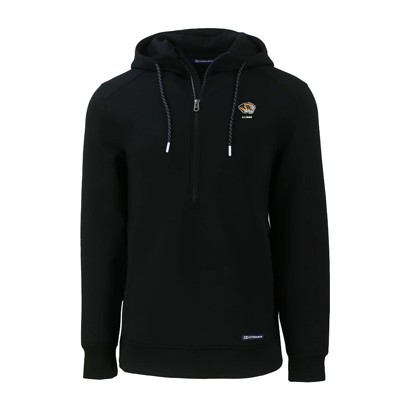 Sweat à capuche demi-zippé recyclé Roam Eco pour homme, noir, des Missouri Tigers de Cutter & Buck