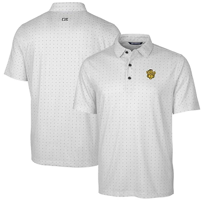 Polo extensible à imprimé double pois pour homme, couleur anthracite, Cutter & Buck, logo de l'équipe des Missouri Tigers, taille grande et