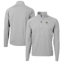 Pull-over hybride recyclé à fermeture éclair quart de tour pour homme, gris, des Missouri Tigers, Cutter & Buck, Adapt Eco Knit