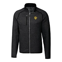 Men's Cutter & Buck Heather Charcoal Missouri Tigers Mainsail Sweater-Knit Big Tall Full-Zip Jacket