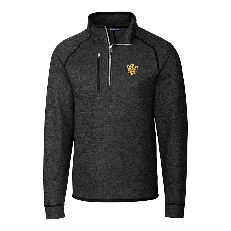 Veste pull-over demi-zippée pour homme, couleur anthracite, Cutter & Buck, Missouri Tigers, grand format