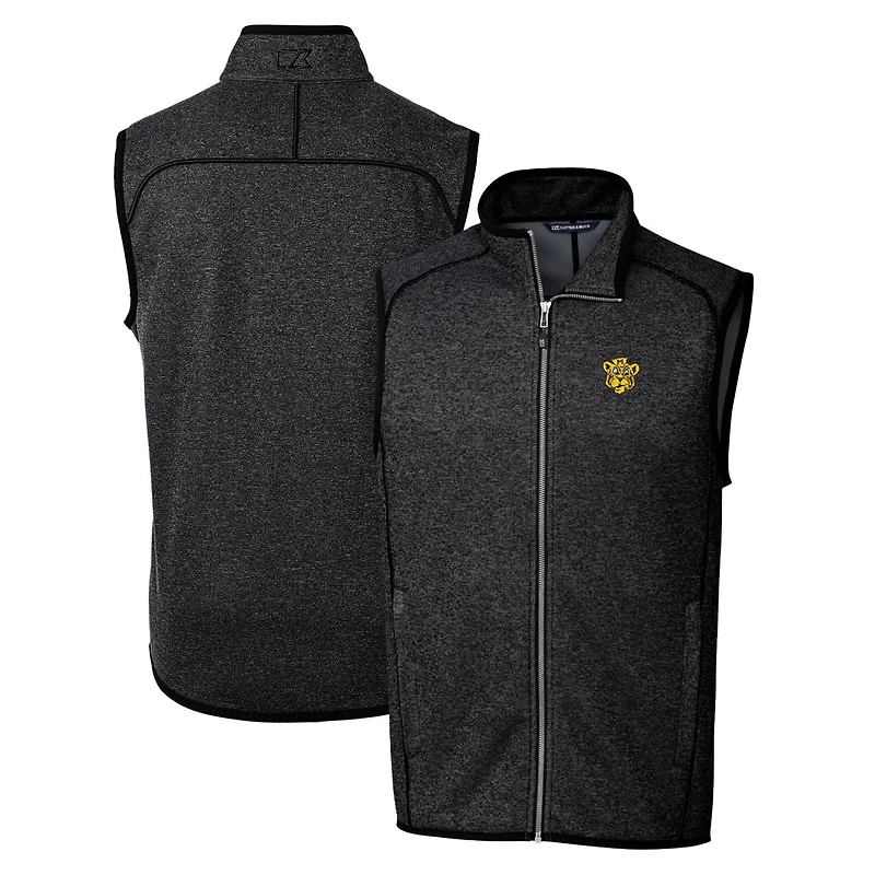 Gilet en tricot zippé pour homme Cutter & Buck Heather Charcoal Missouri Tigers Mainsail