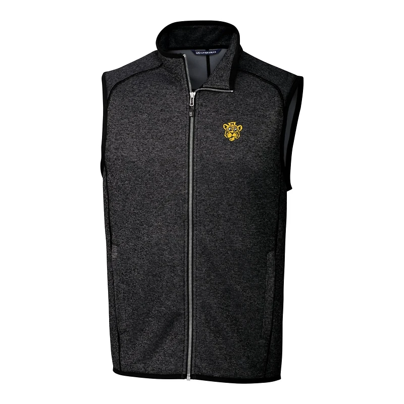 Gilet en tricot zippé pour homme Cutter & Buck Heather Charcoal Missouri Tigers Mainsail