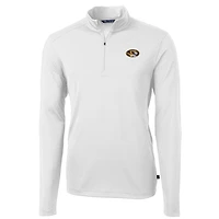 Veste zippée quart de tour en Pique recyclé Virtue Eco pour homme, blanche, Cutter & Buck, Missouri Tigers