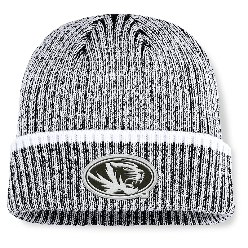 Men's Fanatics  Black/White Missouri Tigers Haze Cuffed Knit Hat