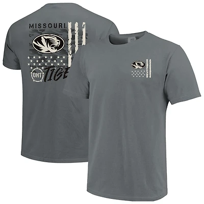 Men's  Gray Missouri Tigers Comfort Colors OHT Camo Overlay T-Shirt