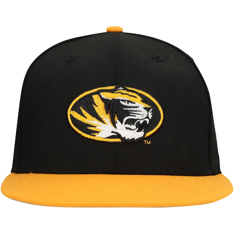 Casquette à visière plate New Era noire/dorée avec logo Missouri Tigers 9FIFTY pour homme