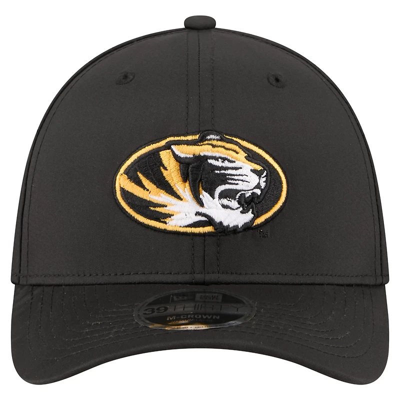 Casquette New Era noire Missouri Tigers 39THIRTY M-Crown Flex Fit pour homme