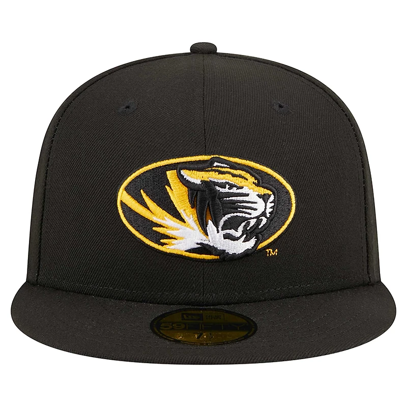 Casquette ajustée 59FIFTY Missouri Tigers de New Era pour homme, noire