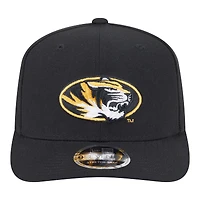Casquette ajustable extensible à boutons-pression New Era noire pour homme, modèle Team Collective 9SEVENTY des Missouri Tigers