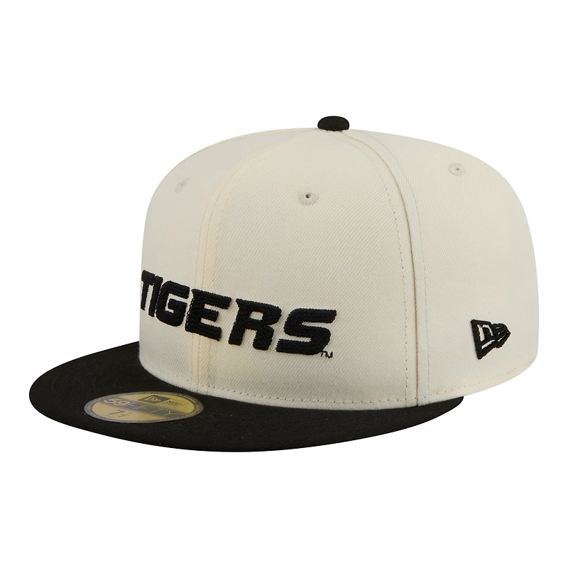 Men's New Era  Cream/Black Missouri Tigers Two-Tone Script 59FIFTY Fitted Hat