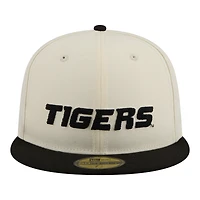 Men's New Era  Cream/Black Missouri Tigers Two-Tone Script 59FIFTY Fitted Hat