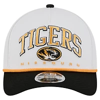 Men's New Era White/Black Missouri Tigers Arch Two-Tone Rope 9FORTY A-Frame M-Crown Adjustable Hat