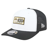 Casquette ajustable New Era 9SEVENTY blanche/noire pour homme, avec patch perforé, des Missouri Tigers