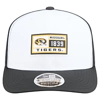 Men's New Era White/Black Missouri Tigers Perforated Patched 9SEVENTY Adjustable Hat