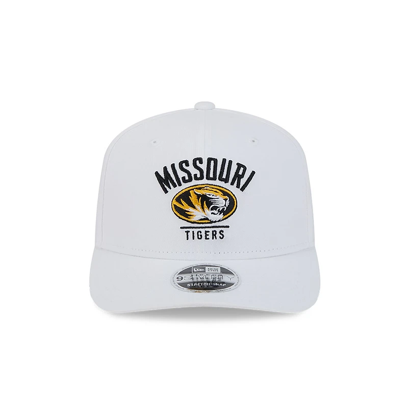 Casquette extensible à boutons-pression COOLERA 9SEVENTY blanche des Missouri Tigers de New Era pour homme
