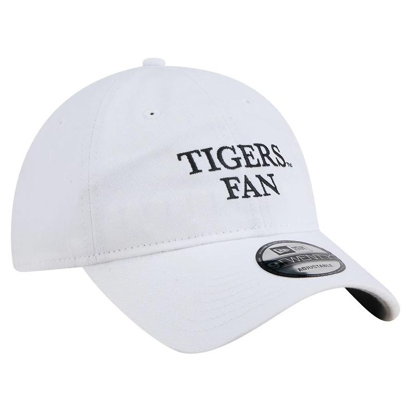 Casquette ajustable New Era blanche pour homme, modèle 9TWENTY