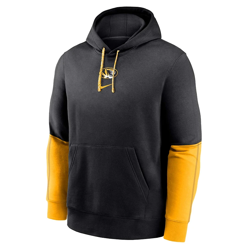 Men's Nike Black Missouri Tigers 2024 Sideline Club Fleece Pullover Hoodie