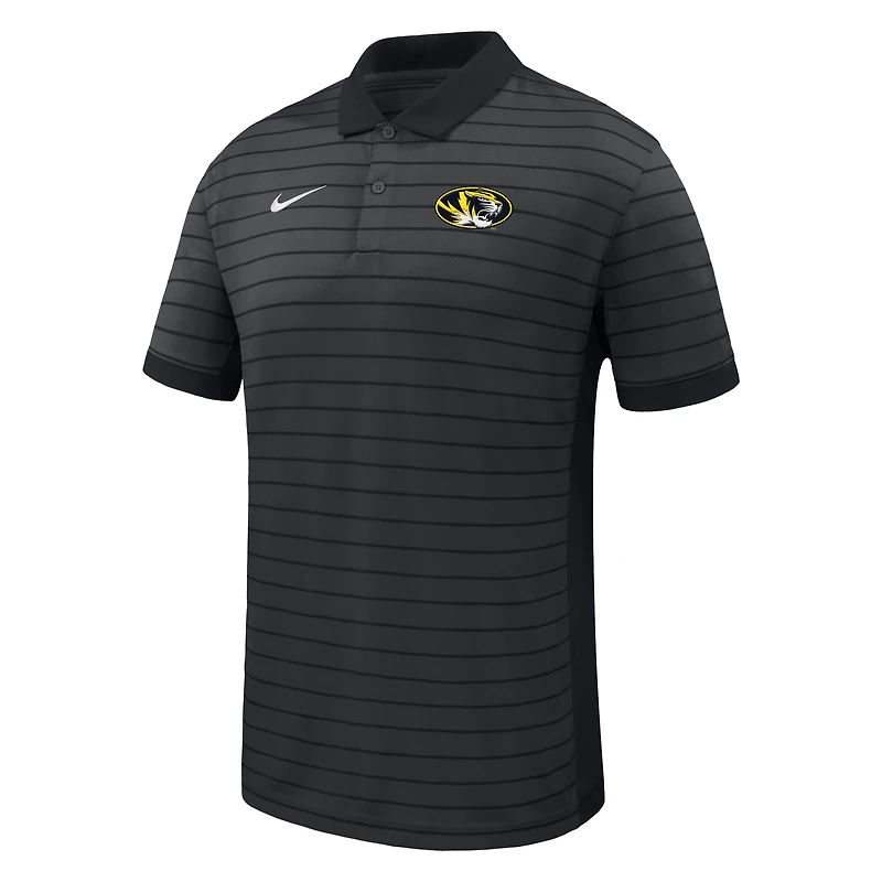 Men's Nike Black Missouri Tigers 2025 Early Season Coaches Sideline Victory Stripe Performance Polo