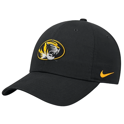 Casquette ajustable Nike noire Missouri Tigers 2026 Sideline Club pour homme