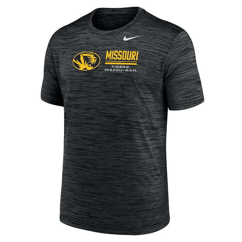 T-shirt Nike Velocity Dri-FIT noir pour homme Missouri Tigers