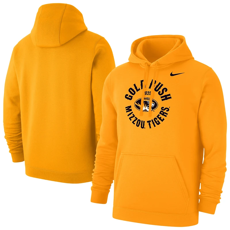Sweat à capuche en molleton Nike Gold Missouri Tigers 2025 Rush Club pour homme